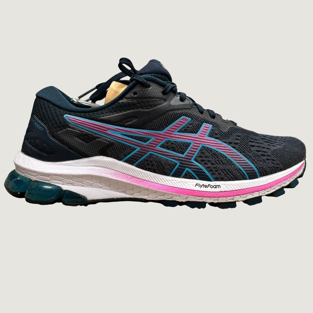 ASICS GT-1000 9 Running Shoes Womens Navy Pink Stability Sneakers